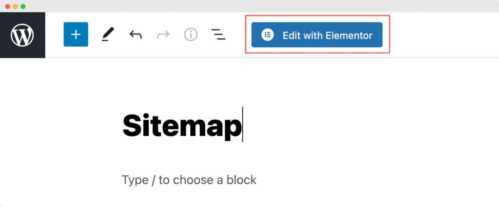 Edit the Page with Elementor