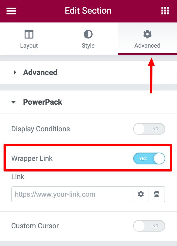enable wrapper link feature