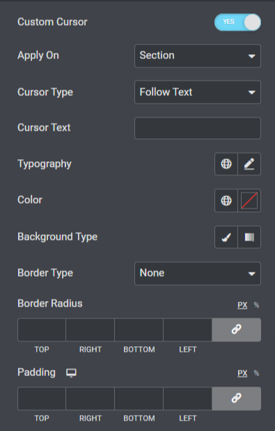 Enable PowerPack's custom cursor feature on your website